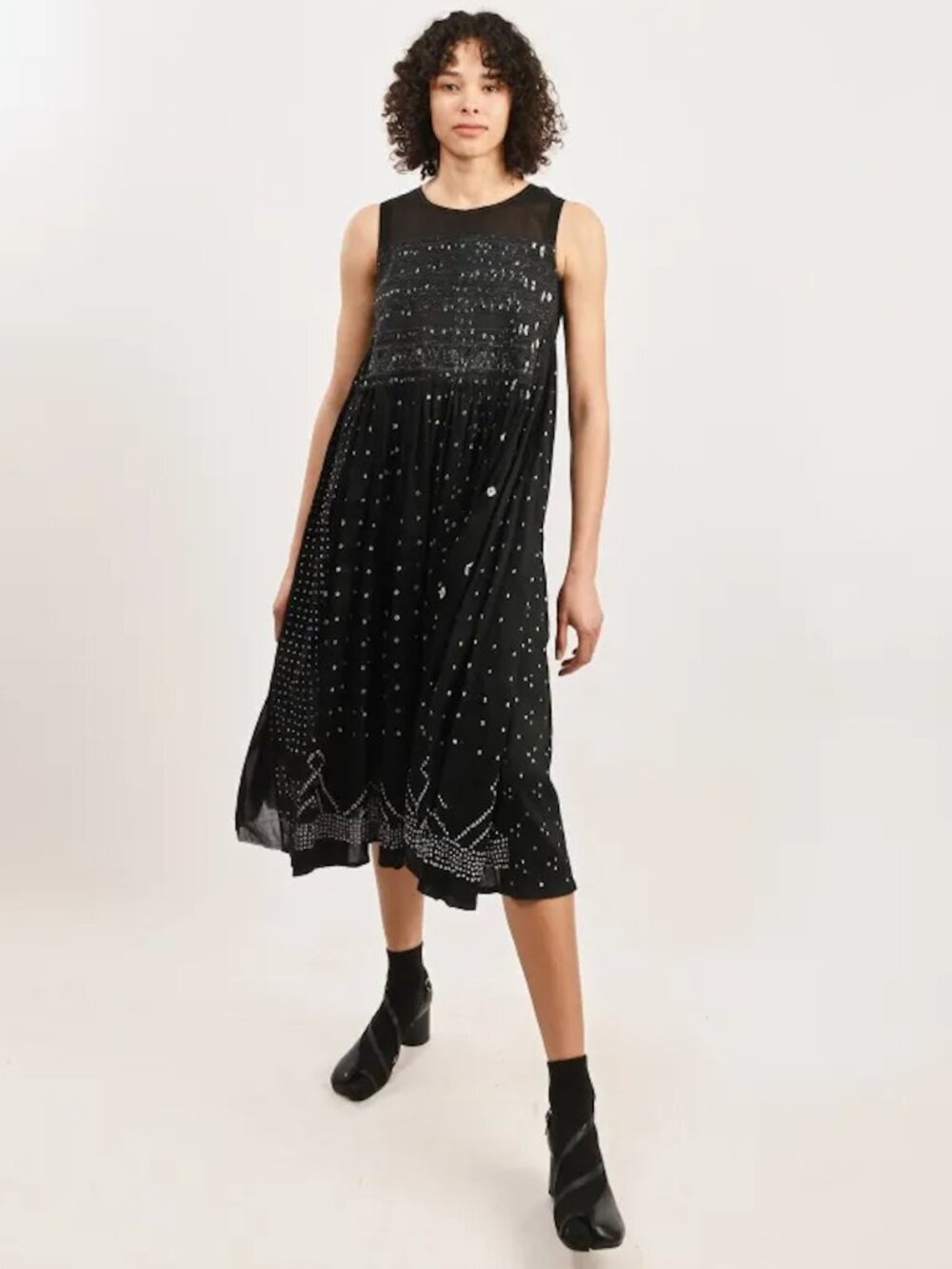 New black silk cotton blend Injiri dress , small